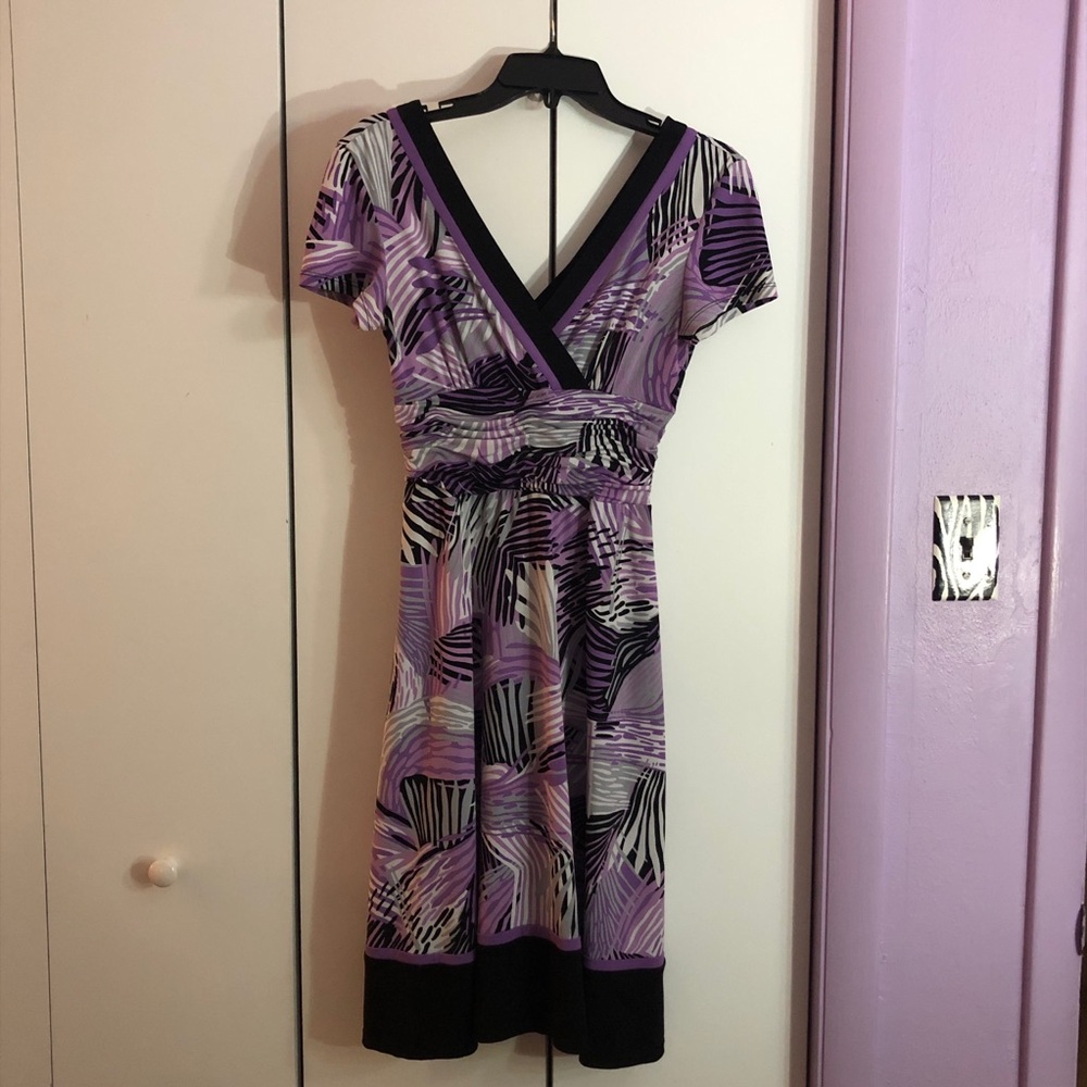 Dress Barn Elegant Purple Patterned Dress size 4